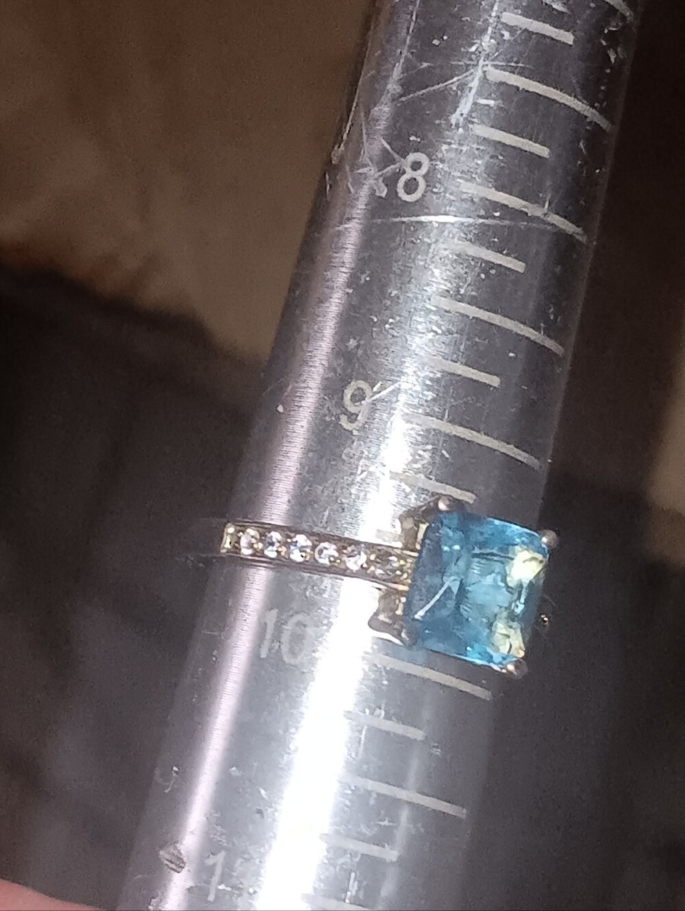 Vintage 925 & 4.2ct. Real Aquamarine Ring - Picture 8 of 16